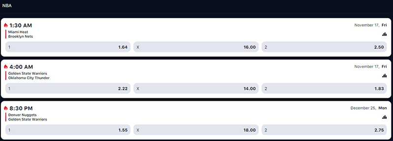 1win bet NBA bets