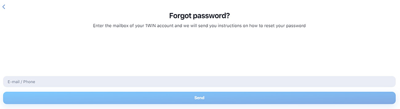 1win login forgotten pass